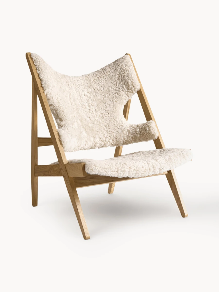 Fauteuil lounge en peau de mouton Knitting