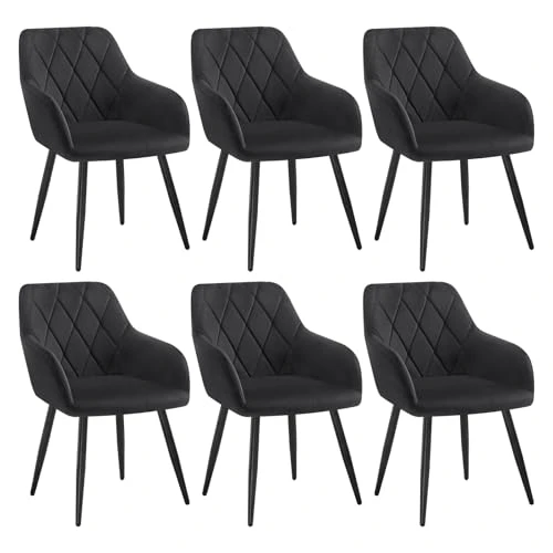 6 chaises noires  en tissu