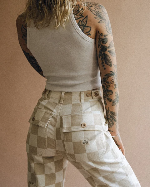 Service Fatigue Pants - Stone Checkerboard
