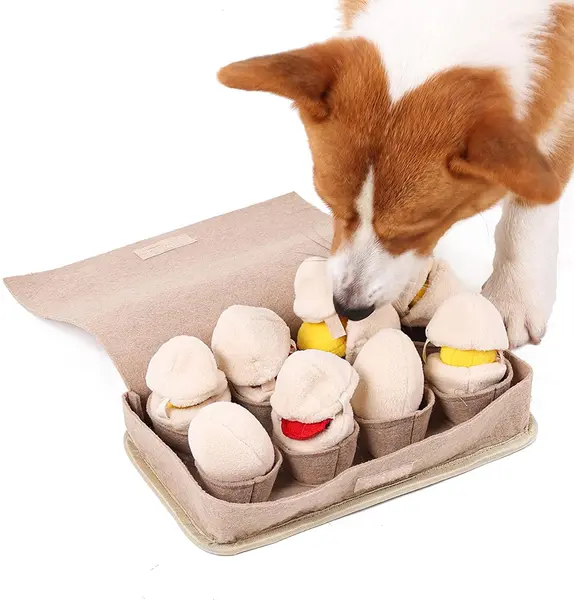 11.08€ 75% de réduction|Atuban – Tapis De Reniflage Pour Chiens, Tapis À Alimentation Lente, Durable, Interactif, Puzzle Couinant, Jouets En Peluche, Œufs Pour Le Nez - Jouets Pour Chien - AliExpress