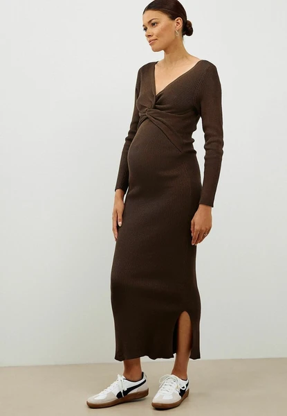 MATERNITY TWIST - Robe pull - chocolate brown