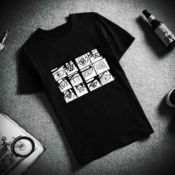 €9.73 45% de réduction|T shirt à manches courtes Uchiha eyes Itachi Sasuke Hatake Kakashi Naruto imprimé 100% t shirt haut en coton unisexe | AliExpress
