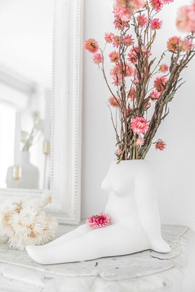 Alba blanc - vase céramique 16.50cm