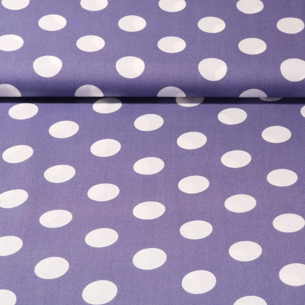 Popeline de viscose - Gros pois Violet