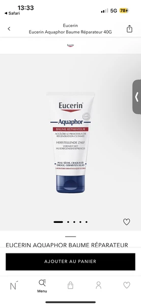 Eucerin   Eucerin Aquaphor Baume Réparateur 40G  Crème pour le corps » achetez en ligne | Nocibé