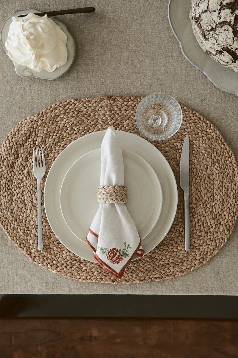 Lot de 4 serviettes de table rayées