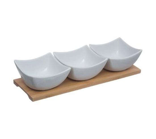 Set Apéritif 4 Pièces porcelaine 30 cm Blanc