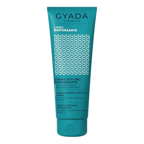 GYADA COSMETICS, Crème coiffante fortifiante à la spiruline, Pour cheveux bouclés, ondulés et raides, Disciplinante et protectrice, Effet polissant, avec des protéines végétales, Sans rinçage, 125 ml