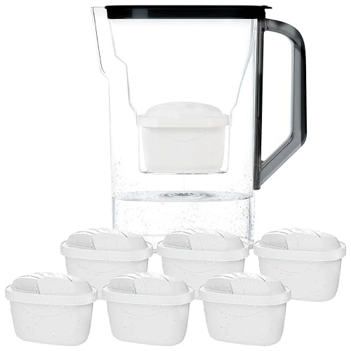 Wessper Carafe filtrante porte de réfrigérateur 2,7l, de 6 filtre - Noir
