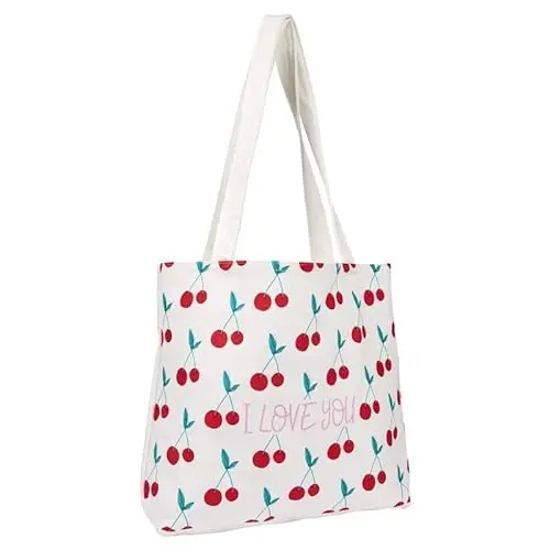 Draeger - Tote Bag I love you - Léger, Résistant et Ultra-Souple - Intérieur Spacieux - Tote Bag Coton 100% - Bandoulières Solides et Confortables - Sac Cabas Réutilisable