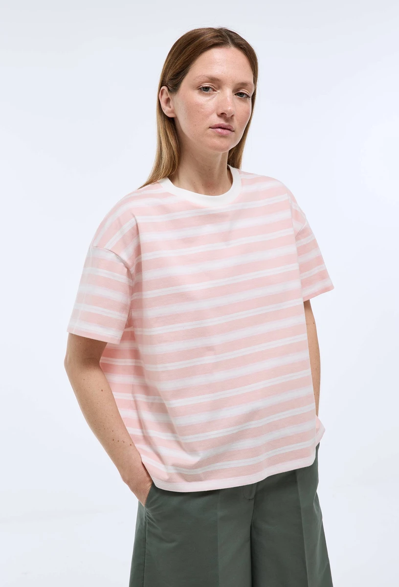 T-shirt manches courtes rayé en coton BIO GOTS