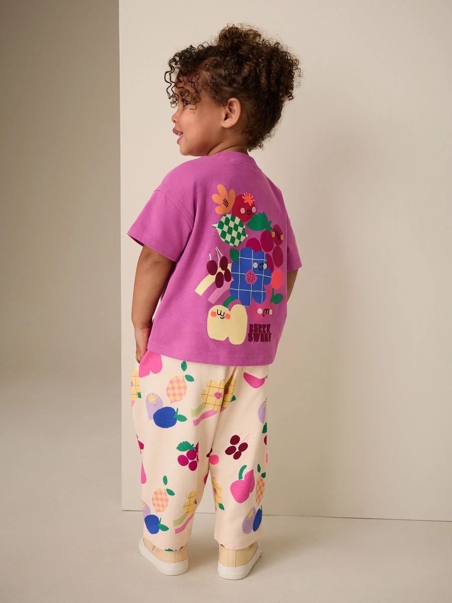 Purple - Short Sleeve Top and Barrel Trousers Set (3mths-7yrs)