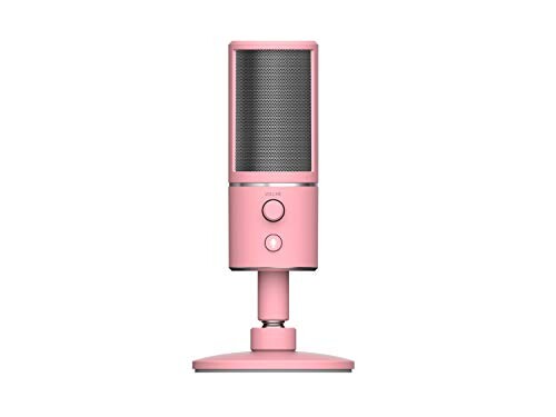 Razer Seiren X Quartz - Microphone à Condensateur USB Compact (Rose) avec Amortisseur Intégré et Motif d'Enregistrement Supercardioïde pour Diffuseur et Streamer