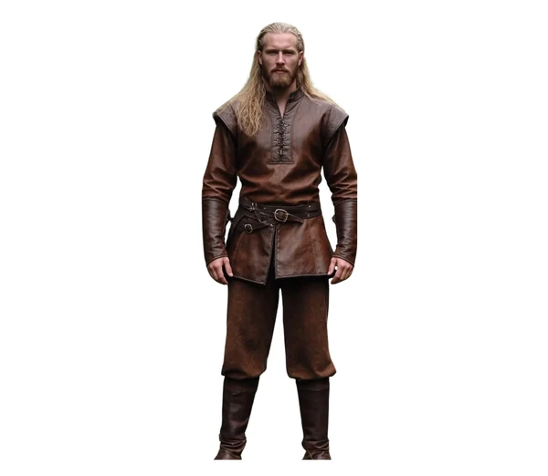 The Emerald Ranger Woodland Hero - Pure Dark Brown Leather Ren Fair Tunic - Handmade Leather Medieval Leather Renaissance Jacket - Dungeons And Dragons Cosplay Costume