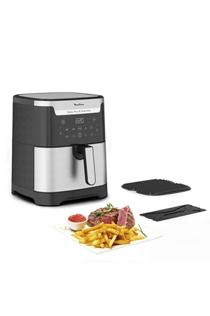 Friteuse sans huile Moulinex Friteuse a air chaud et grill Easy Fry & Grill Digital 2-en-1 XXL Inox EZ801D10 | Darty