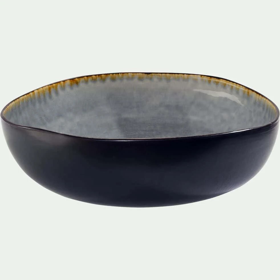 SELIME - Saladier en grès émail réactif D33cm - gris