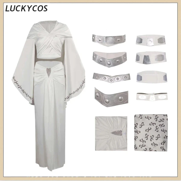 Ceinture Princesse Leia Cosplay pour Femme, Argent, Blanc, Halloween, Environnement, ixde Carnaval, Accessoires de Costume, Net, Adulte - AliExpress 200000532