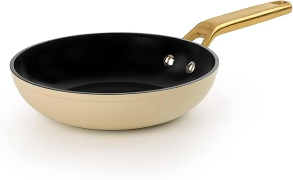 Arcos Série Samoa Iconic Poêle antiadhésive en céramique 20 cm Aluminium forgé Convient à toutes les cuisines Manche en acier inoxydable Passe au lave-vaisselle Beige Sans PFOA/PTFE/PFOS