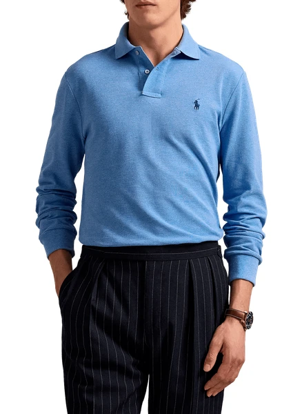 Polo manches longues en coton Bleu Polo ralph lauren - Homme | Printemps.com