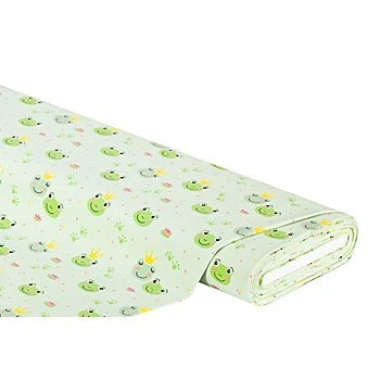 Tissu jersey en coton 'grenouille', vert multicolore