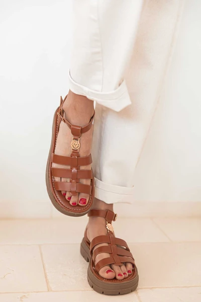 ZAYN Camel - Sandales Plateforme
