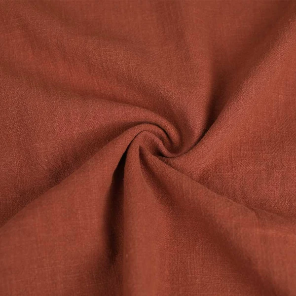 Tissu Celona lin et coton texturé - Rust | Tissu pour couture d'habits en fibres naturelles