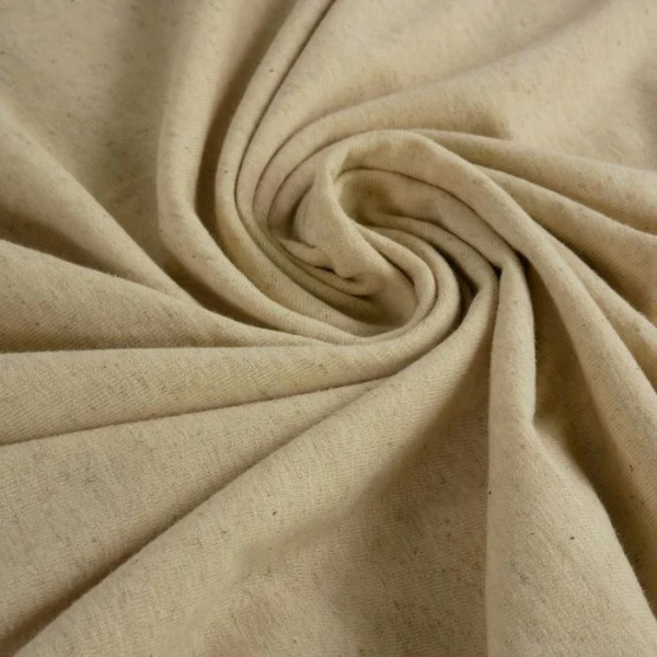 Jersey coton lin beige naturel