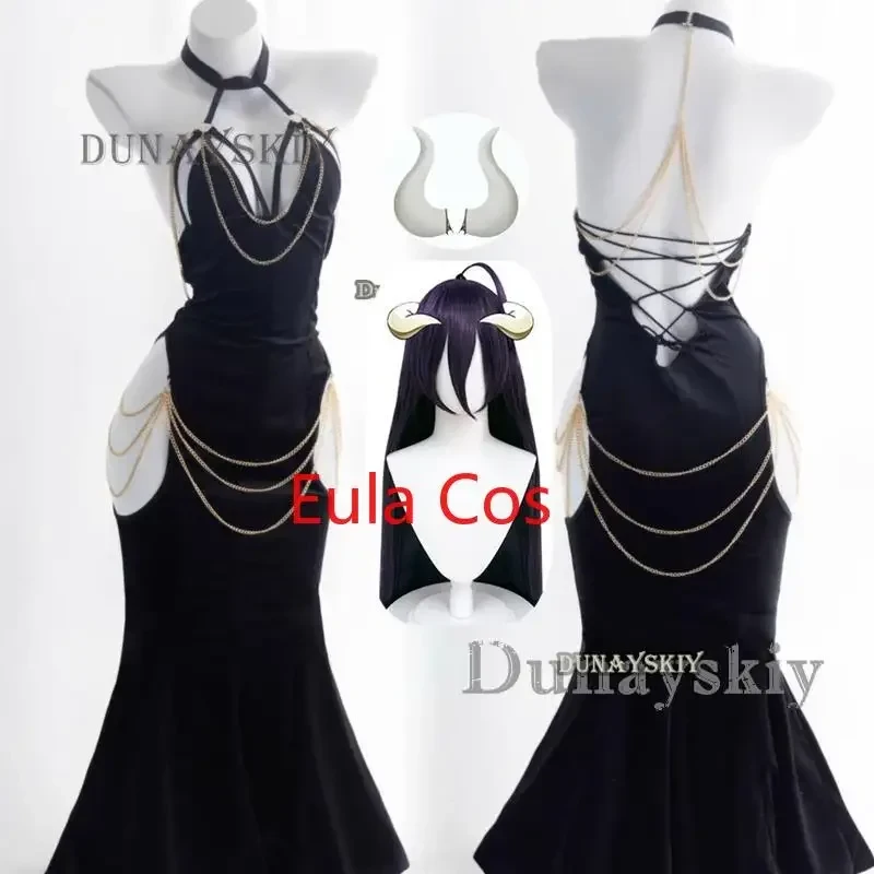 Overlord Anime Albedo Cosplay Costumes, Hanche enveloppée, Entrejambe ouverte, Queue de poisson, Jupe noire, Sirène, Halloween, Hazbin Luth - AliExpress