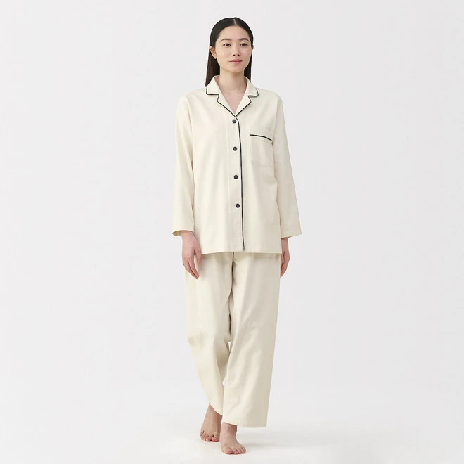 Pyjama en flanelle sans couture latérale pour femme