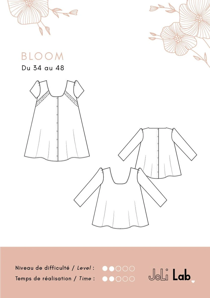 Robe/blouse Bloom - Patron Couture PDF