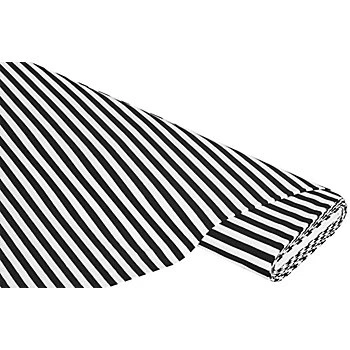 Tissu jersey à rayures, noir/blanc