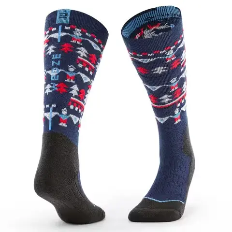 CHAUSSETTES DE SKI ET SNOWBOARD ENFANT 100 - MOTIFS