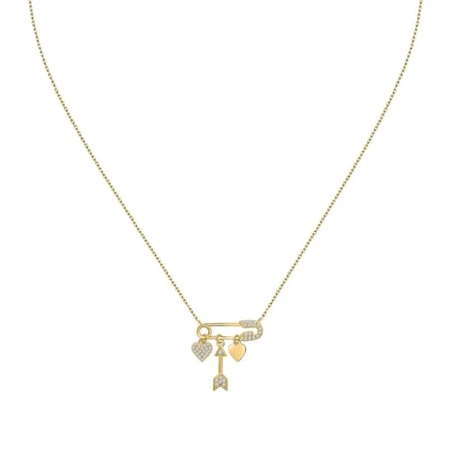 Collier SOLIS en Argent 925/1000 Jaune et Oxyde