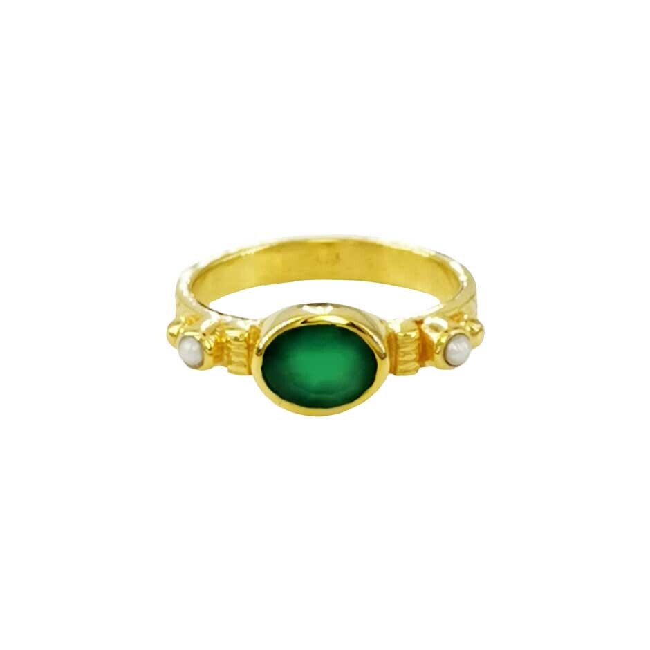 Bague Ambu agate verte