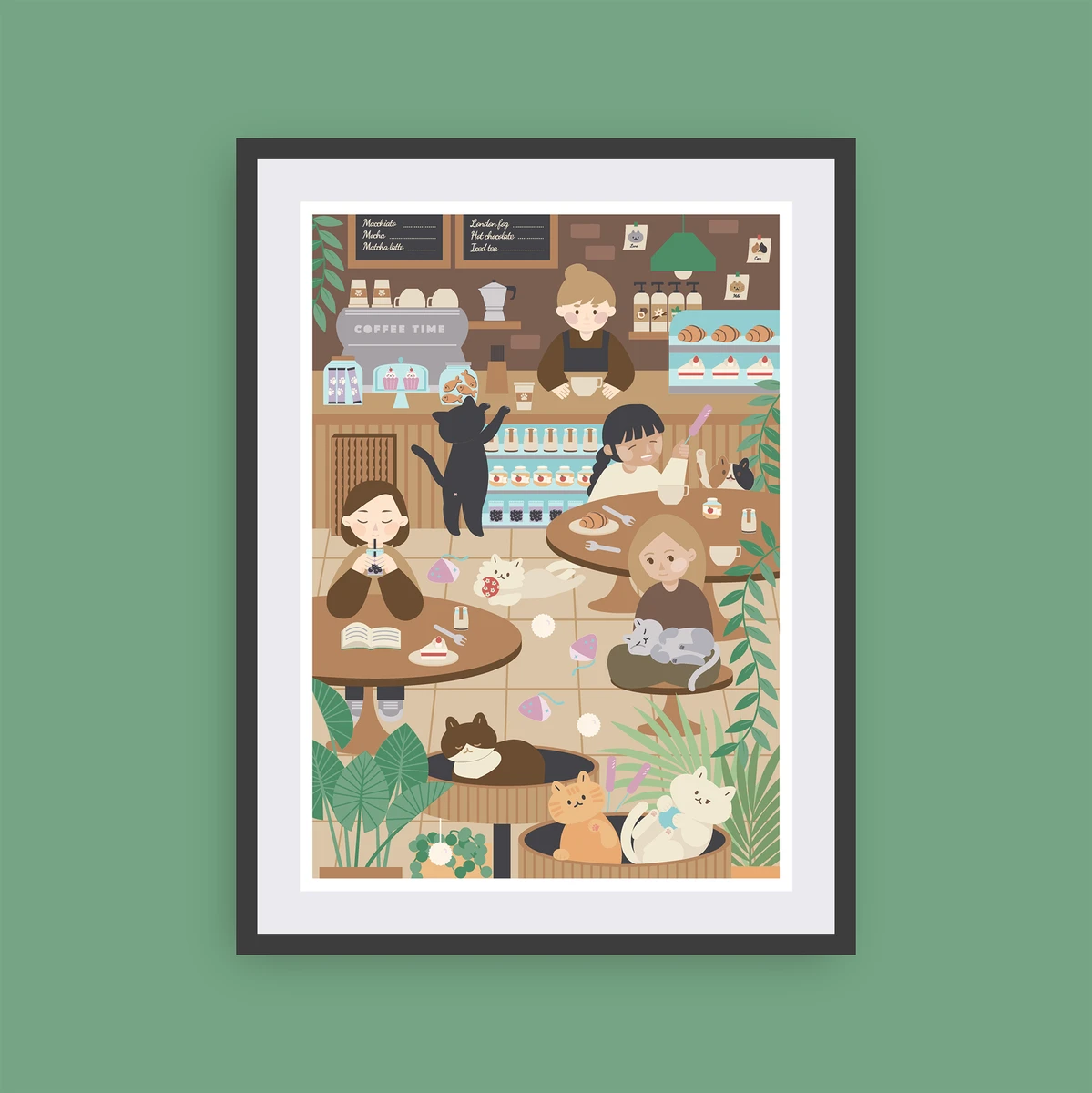 Cat Café Canvas