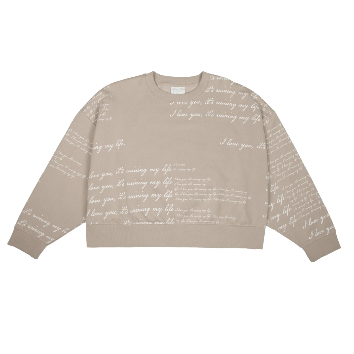 I Love You It's Ruining My Life Boxy Cropped Crewneck