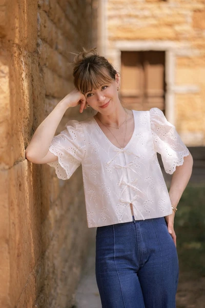 Joli Kit Couture - Blouse Violette broderie anglaise