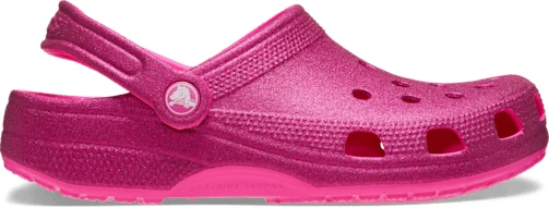 Des crocs roses à paillettes