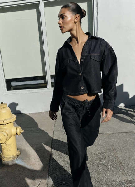 CHEMISE Z1975 EN DENIM COURTE À PATTES