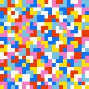 Playing with small checks - pixelated Fabric | Spoonflower