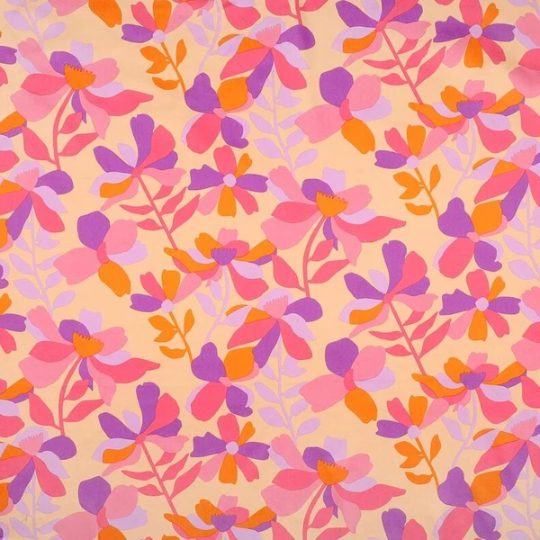 Satin de coton Cloverdale – abricot/rose vif - Idéal pour Chemisiers
