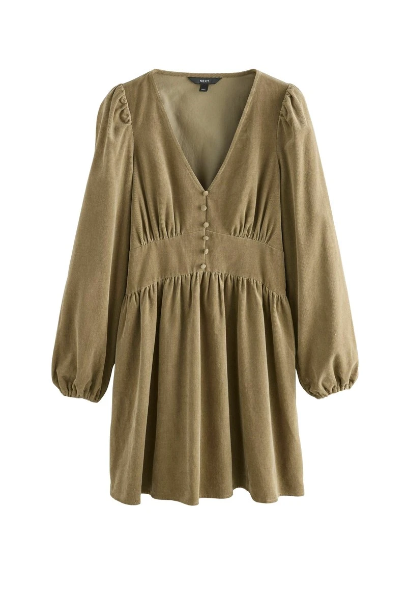 REGULAR FIT - LONG SLEEVE MINI - Robe de jour - khaki green