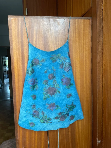 Blauwe leren top van Karen Millen