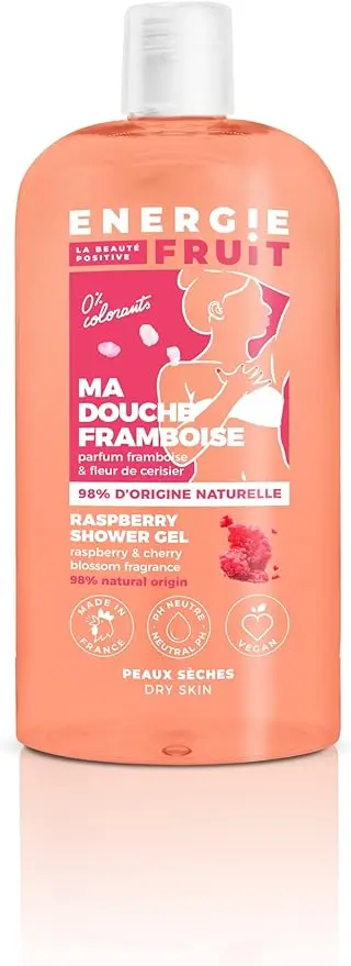 ENERGIE FRUIT Douchegel pH-neutraal | framboos & kersenbloesem | droge huid | veganistisch | 500 ml