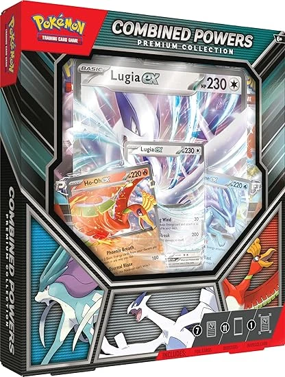 Pokémon: Combined Powers Premium Collection – Langue Anglaise du JCC Pokémon (7 Cartes Brillantes, 1 Carte Grand Format et 11 boosters)