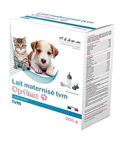 TVM Optima Pet Milk | 400 g | Lait pour Chiens, Chats et Animaux de Compagnie | Peut contribuer à Une Digestion optimale et à Une Croissance harmonieuse | Enrichi en DHA