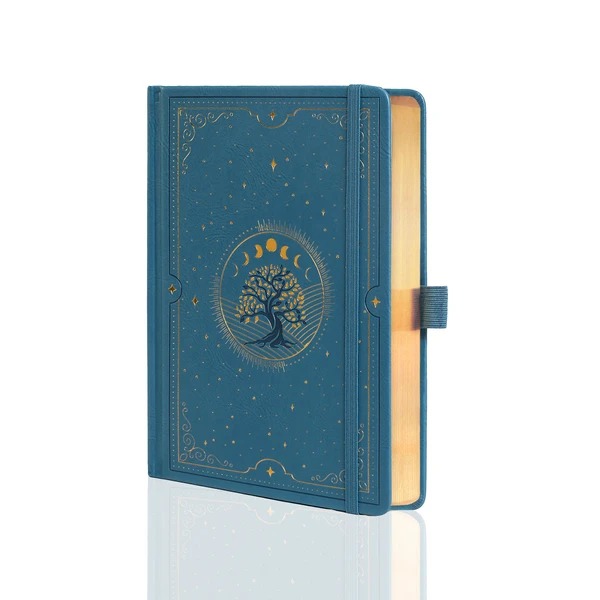 A5 Tree of Life Dot Grid Notebook - Lake Blue