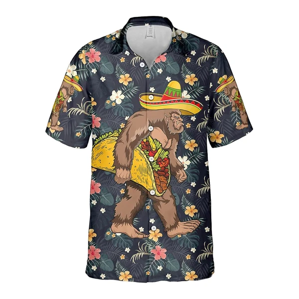 Bigfoot Tropical Floral Hawaiian Shirt | Tropi Hawaiian Shirts Store