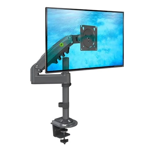 Ergosolid Support de Table avec Ressort à gaz pour écrans LCD 17-30 Pouces avec VESA Max. 75 X 75 mm - 100 x 100 mm, jusqu'à 9kg, Gris