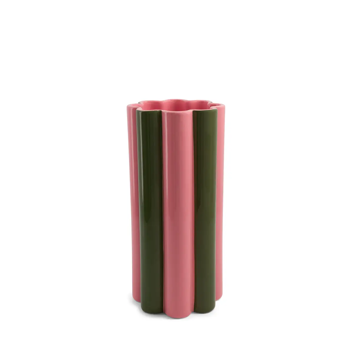 Vase rayé vert et rose - Duetto Solo - The Socialite Family